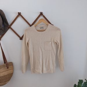 J. Crew Cream Ribbed Sweater